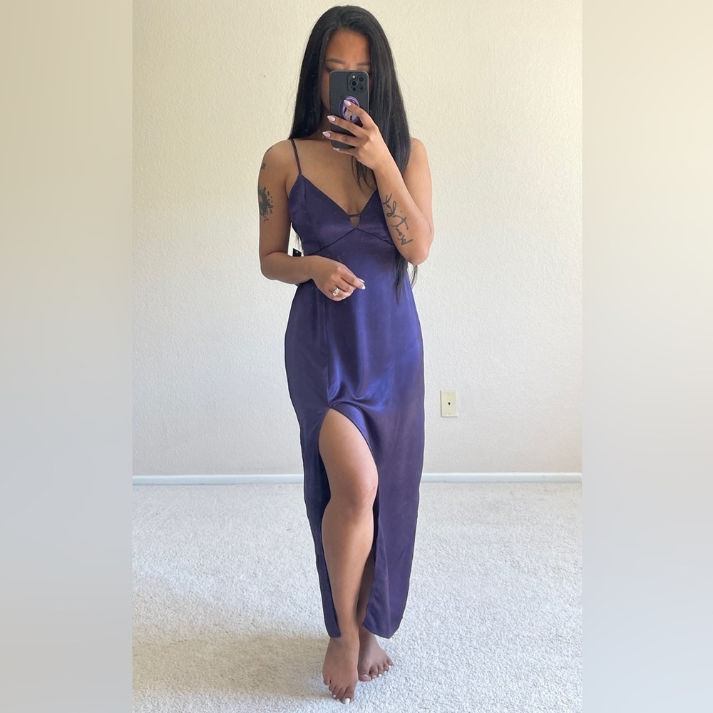 BIN#27 - WILD FABLE Women’s Medium Violet Side-Slit Maxi Dress